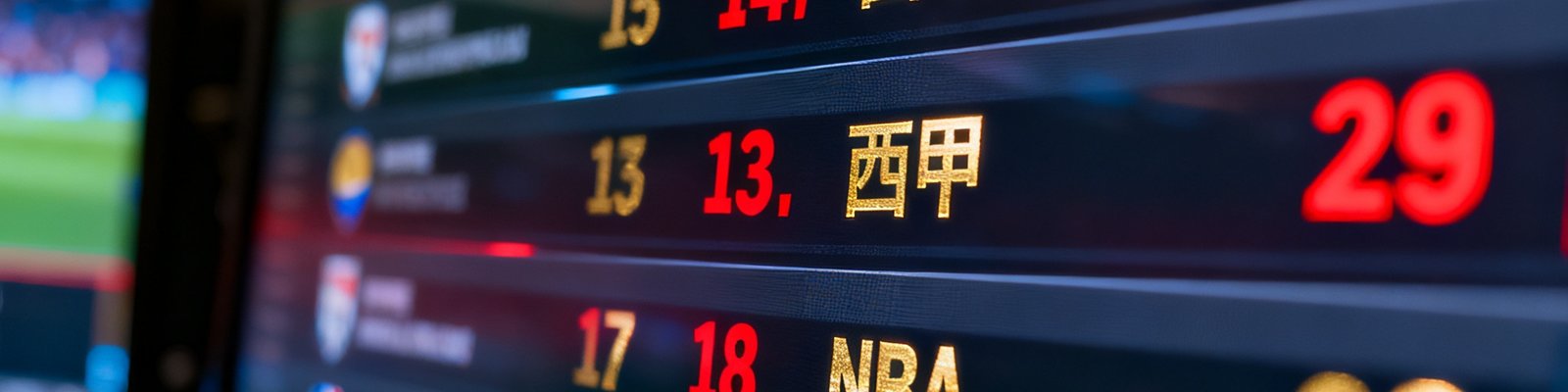 a8体育实时比分数据控制台界面，多场比赛比分同步滚动更新，屏幕显示英超、西甲、NBA等联赛的实时数据面板，数字以红色和金色高亮显示。